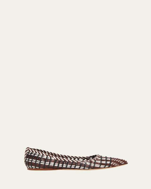 Aurora Woven Leather Ballerina Flats